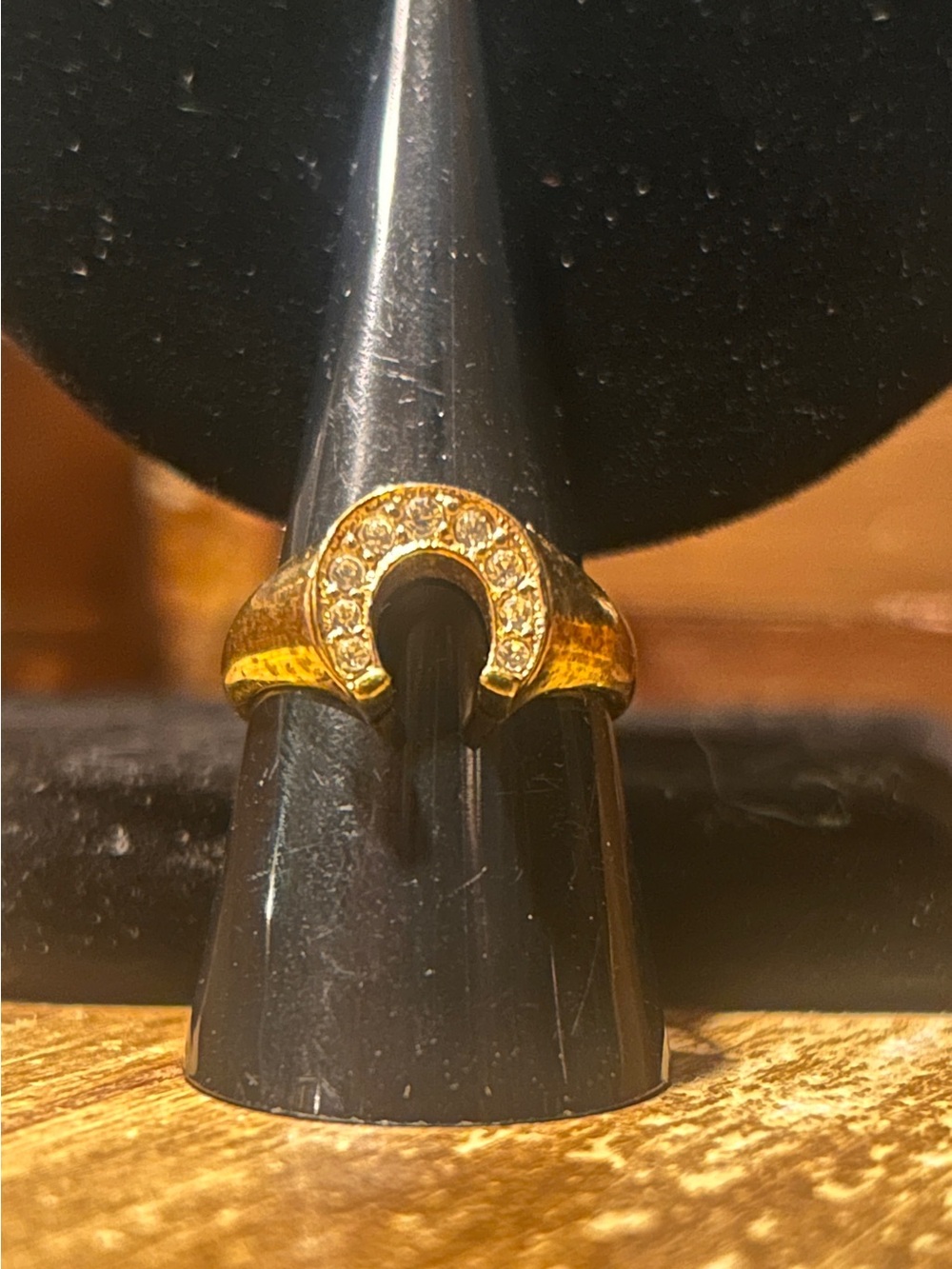 Gold Horseshoe Crystal Accent Ring - Women Jewelry